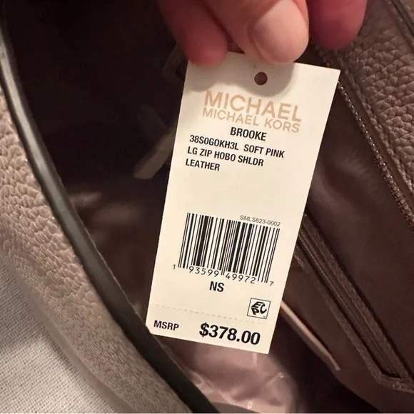 MICHAEL KORS Brooke Large Zip Hobo Shoulder Bag Soft Pink - Picture 4 of 5